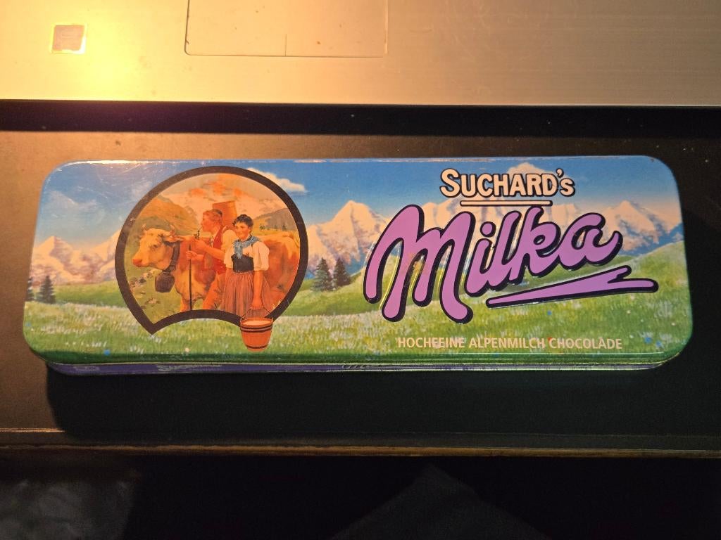 Suchard's Milka Hochfeine Alpenmilch Chocolade verzamelblik., Ophalen, Gebruikt, Overige, Overige merken