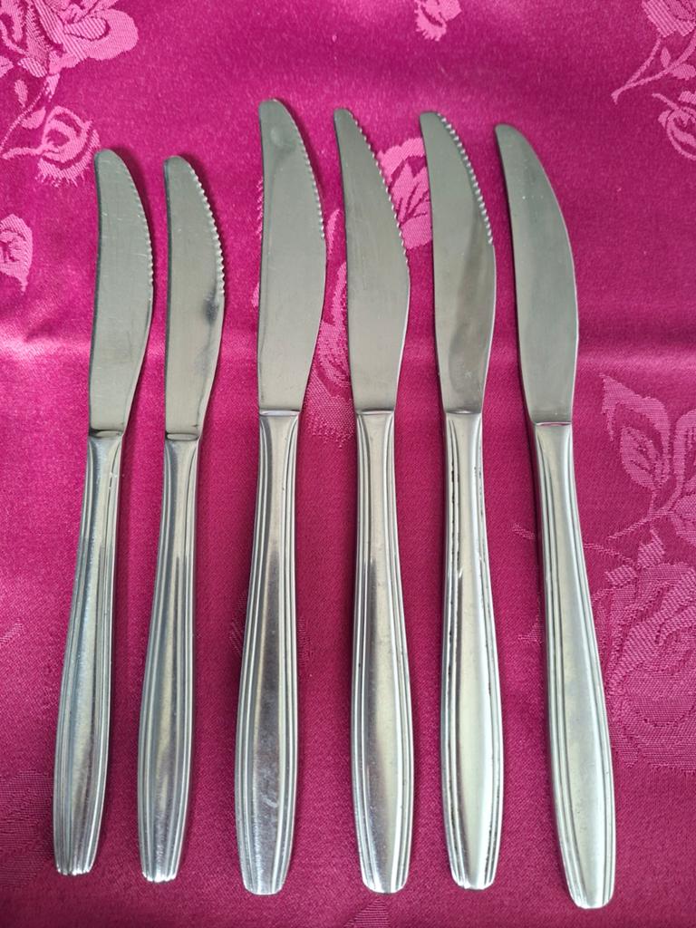 Set van 6 roestvrijstalen messen, Antiek en Kunst, Ophalen of Verzenden