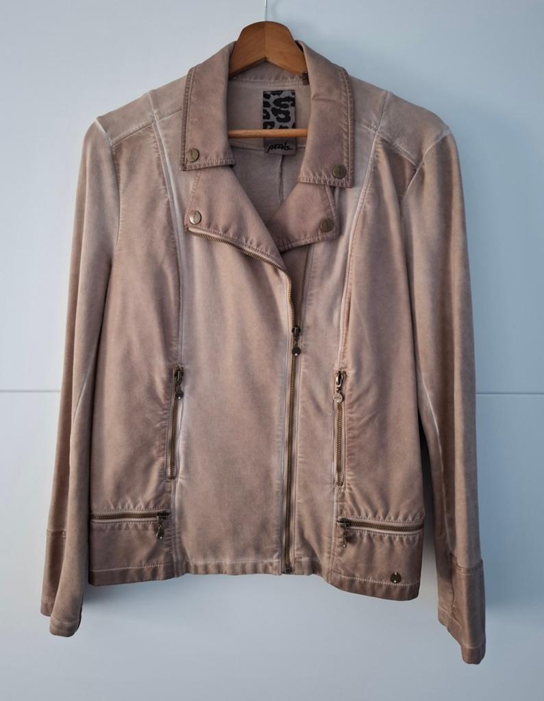 Mooi zandkleurig bikerjackje Poools maat 40, Maat 38/40 (M), Beige, Ophalen of Verzenden, Zo goed als nieuw