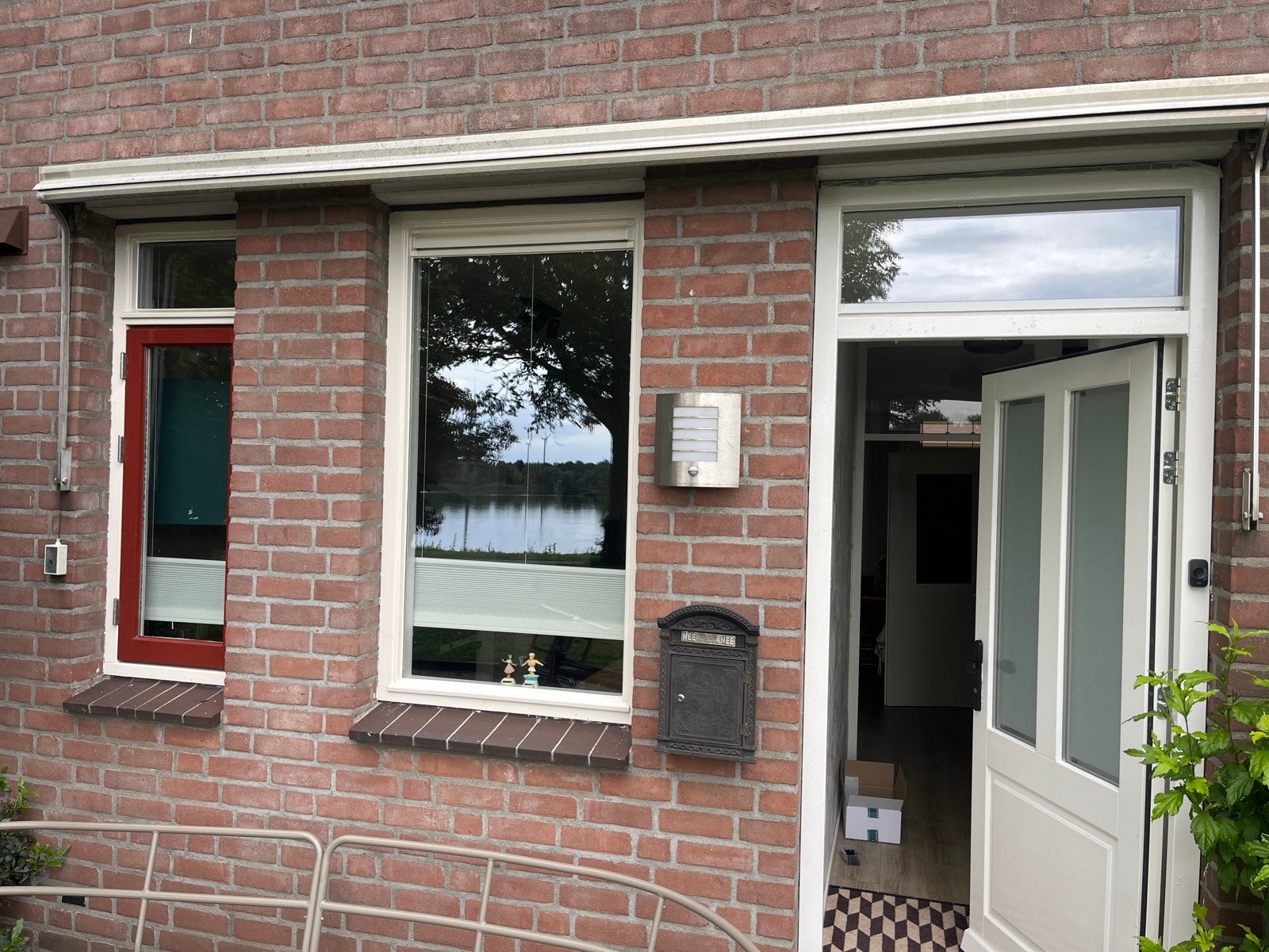 Zonneluifel (GRATIS!) breedte 3.60 M, Doe-het-zelf en Verbouw, Rolluiken, Ophalen, Gebruikt, Wit, 200 cm of meer