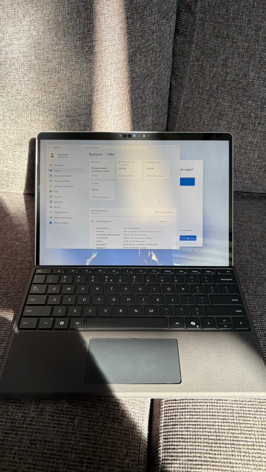 Microsoft Surface Pro 9 i5 16GB 256GB + Toetsenbord + Pen, Computers en Software, Windows Laptops, Qwerty, 13 inch, Met touchscreen