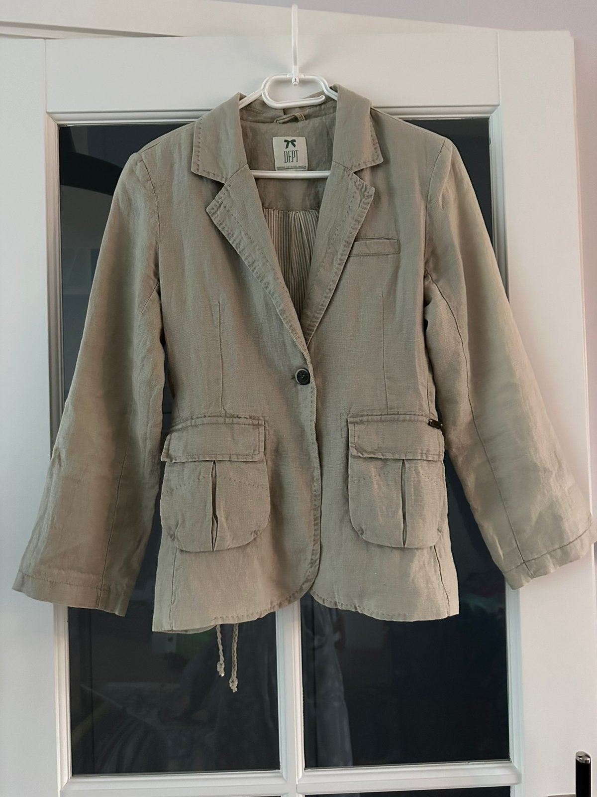 Nieuwe beige linnen blazer Dept maat L, Beige, Maat 42/44 (L), Nieuw, Ophalen of Verzenden
