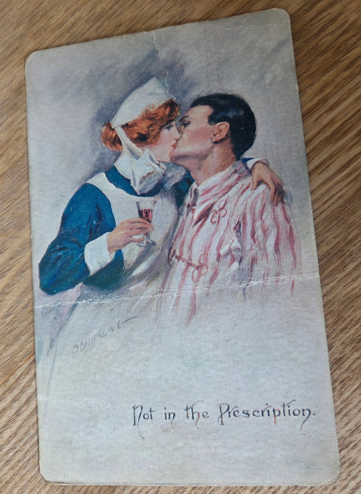 Antieke Ansichtkaart: Verpleegster en Patiënt - 1916, Verzenden, Voor 1920, Gelopen, Overige thema's