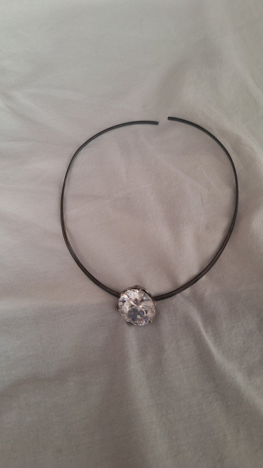 Elegante Choker Ketting met Grote Kristal Hanger, Sieraden, Tassen en Uiterlijk, Overige materialen, Met hanger, Ophalen of Verzenden