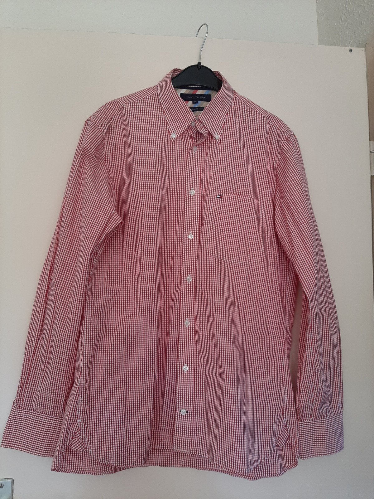 Overhemd Tommy Hilfiger M, Ophalen of Verzenden, Zo goed als nieuw, Rood, Tommy Hilfiger