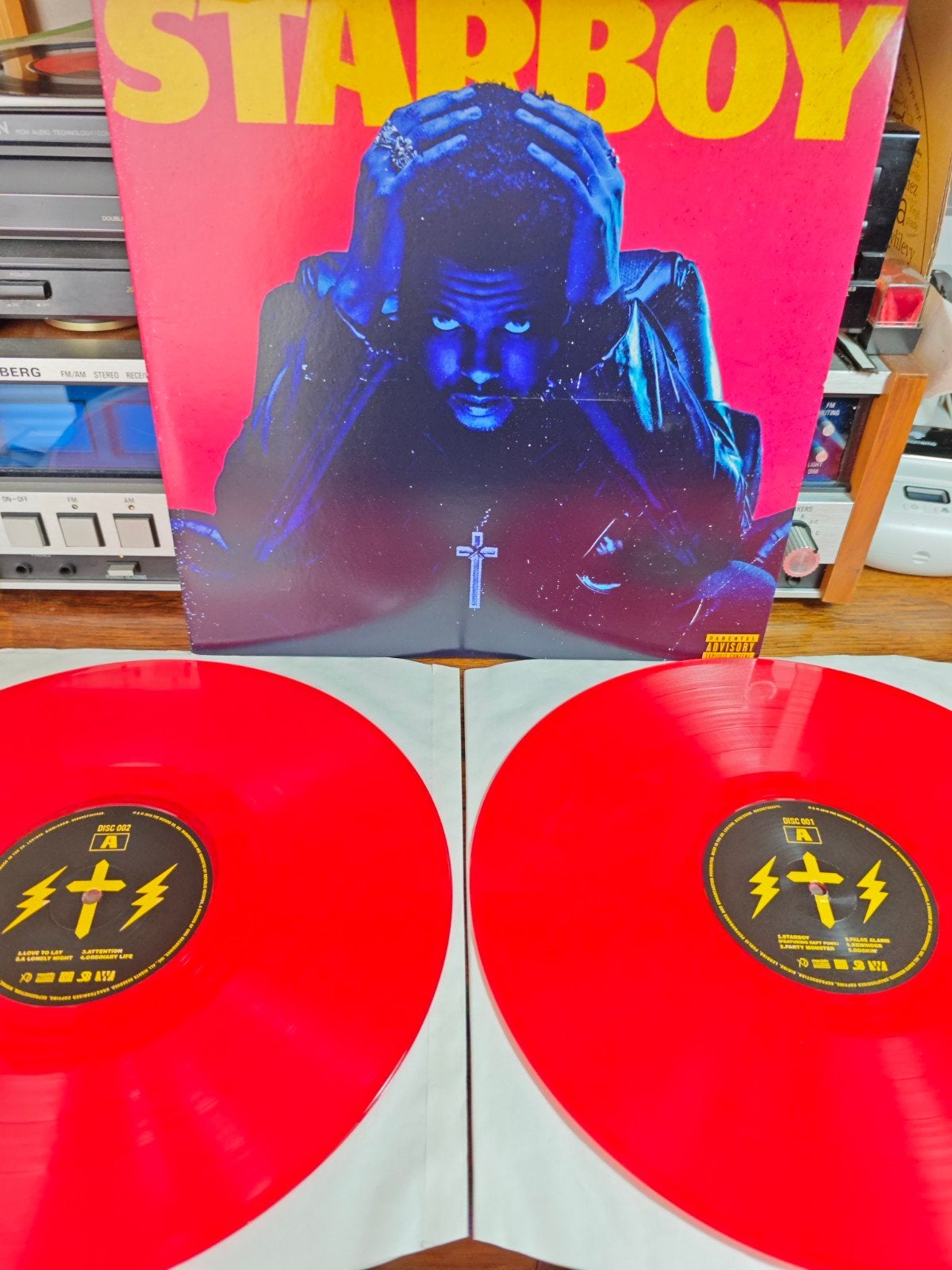 The Weeknd - Starboy (Rode LP), Ophalen of Verzenden, Zo goed als nieuw, Dubbel-LP, Colored vinyl