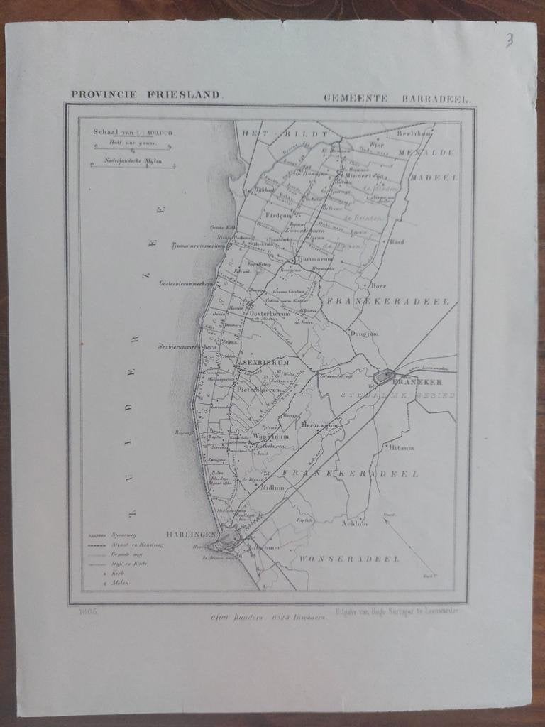 3 / Barradeel Franeker Sexbierum Harlingen van J Kuyper, Ophalen of Verzenden