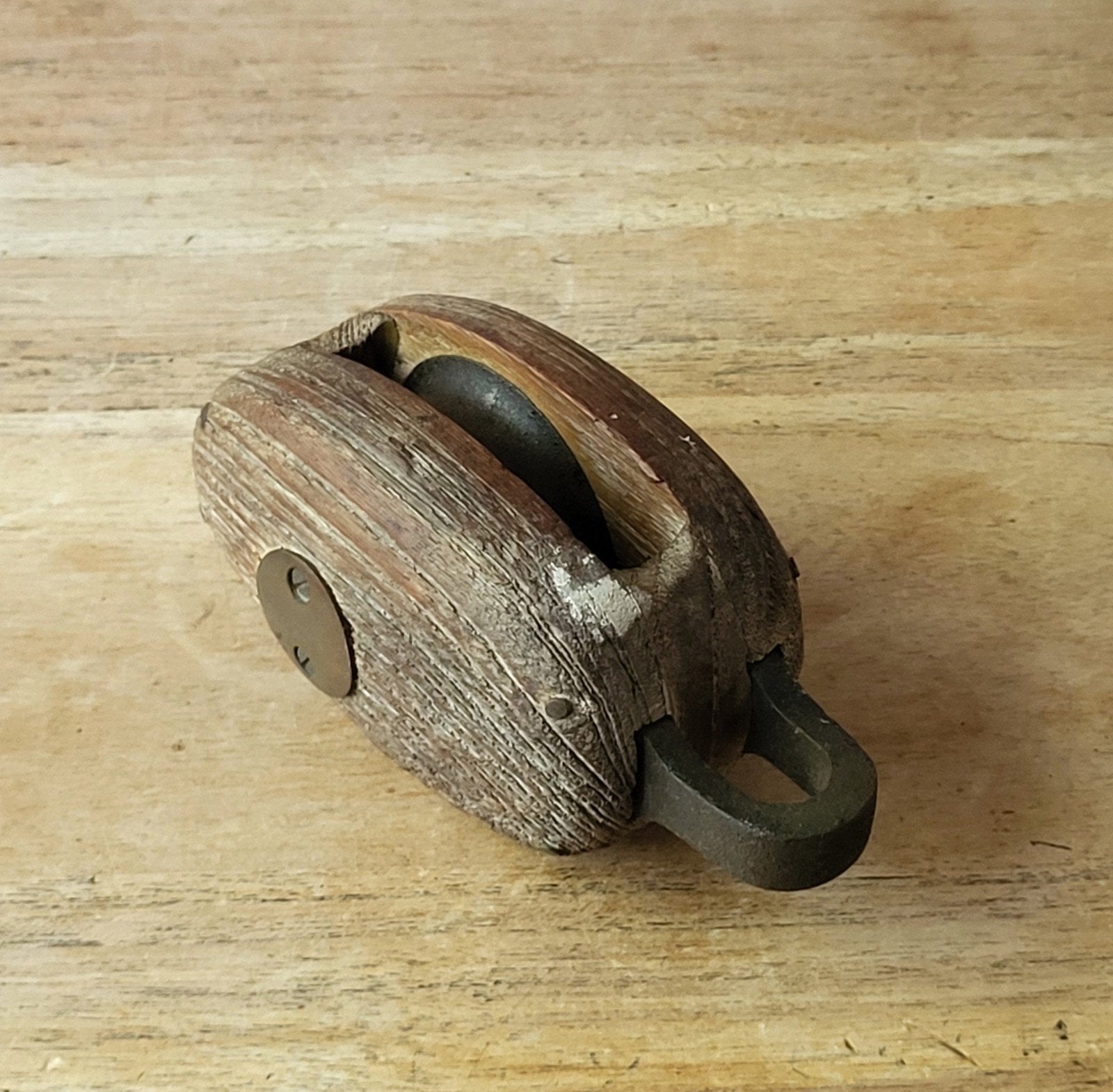 Oude houten katrol, Ophalen of Verzenden