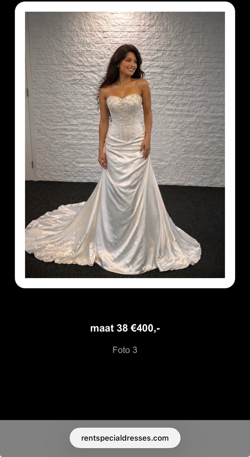 Elegante Trouwjurk Maat 38, Ophalen, Nieuw, Wit, Trouwjurk