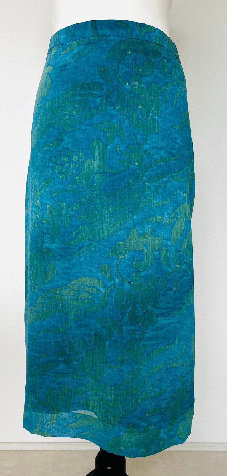 3-delig turquoise mantelpakje door coupeuse genaaid maat 42, Blauw, Maat 42/44 (L), Ophalen of Verzenden, Zo goed als nieuw