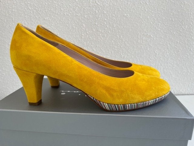 NIEUW LILIAN pumps geel suede leer plateau multicolor 41, LILIAN, Pumps, Verzenden, Geel