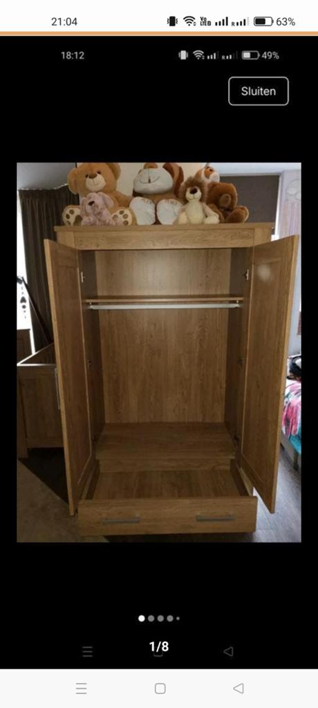 Complete babykamer: Commode en kledingkast, Kinderen en Baby's, Kinderkamer | Commodes en Kasten, 50 tot 70 cm, 105 cm of meer