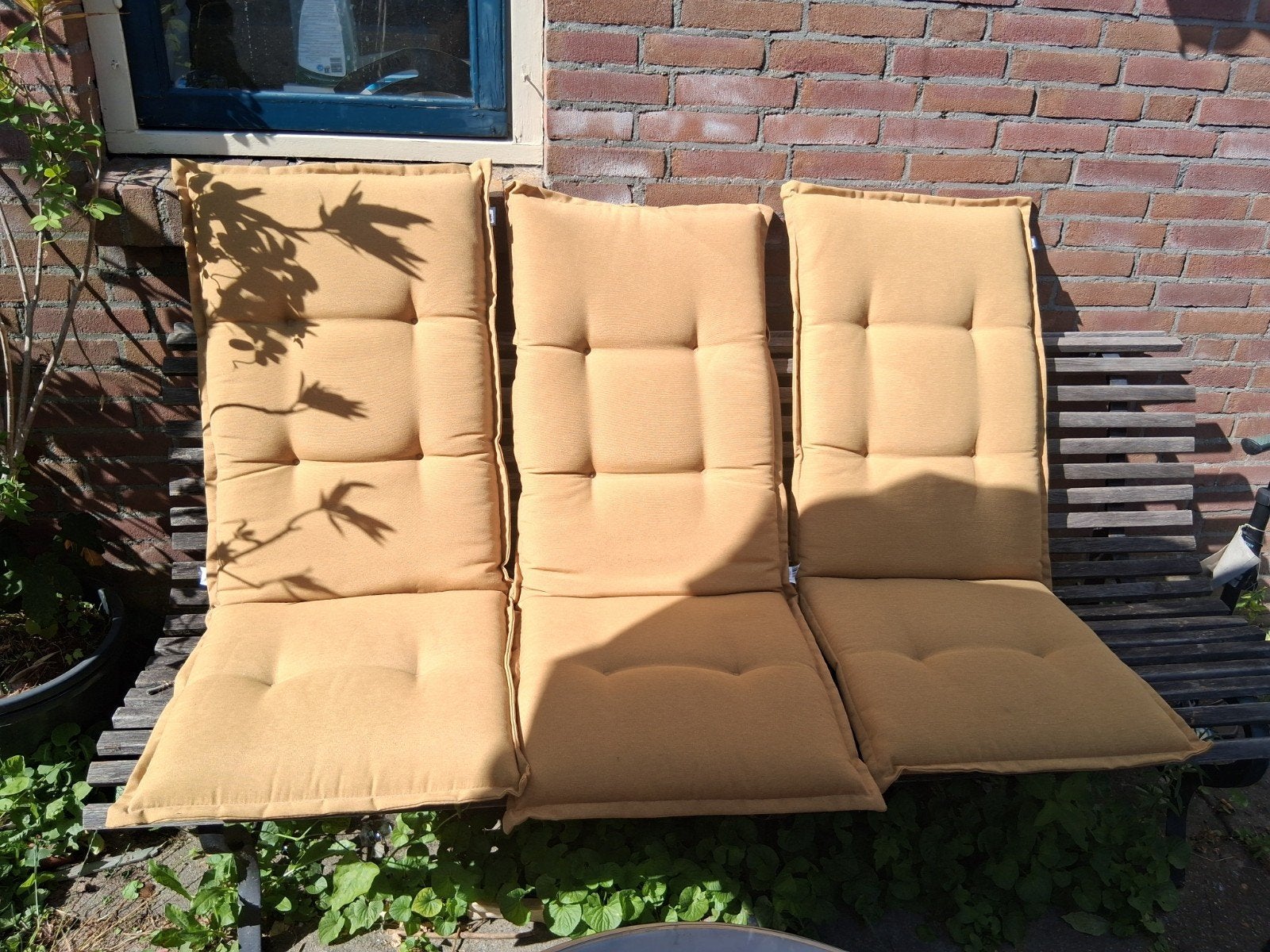 Hartman tuinkussens okergeel, Ophalen, Gebruikt