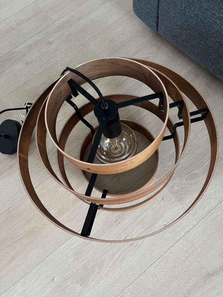 Mooie eettafel hanglamp, Ophalen, Zo goed als nieuw, Hout, Minder dan 50 cm