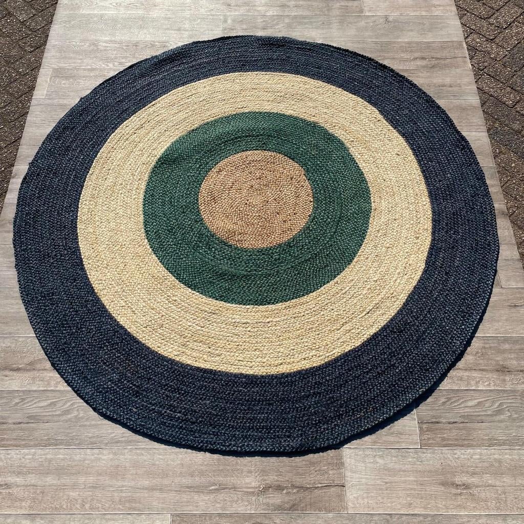 Brinker Jute Dart Buitenkleed Rond Vloerkleed - 200x200cm, Jute buitenkleed, Crème, Rond, 200 cm of meer
