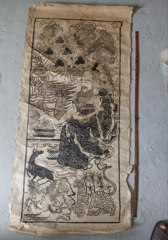 Hout afdrukken, Nepal., Ophalen of Verzenden