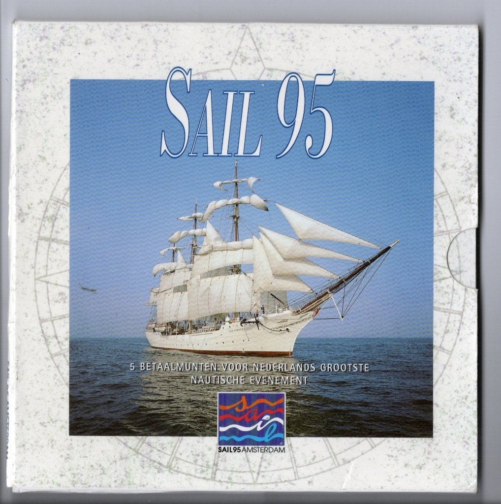 SAIL 95 Amsterdam - 5 betaalmunten, Postzegels en Munten, Verzenden, Overige materialen, Nederland