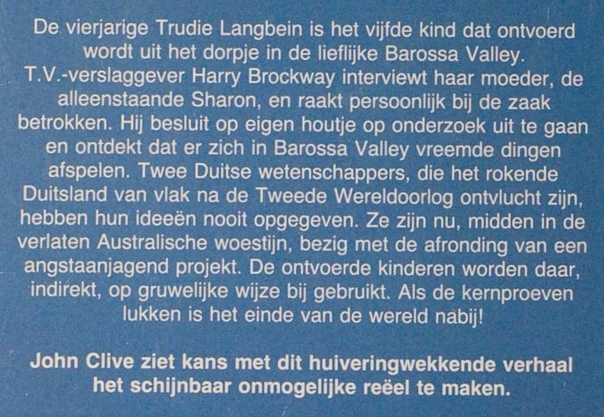 Barossa - John Clive (1984), Verzenden, Zo goed als nieuw, Europa overig