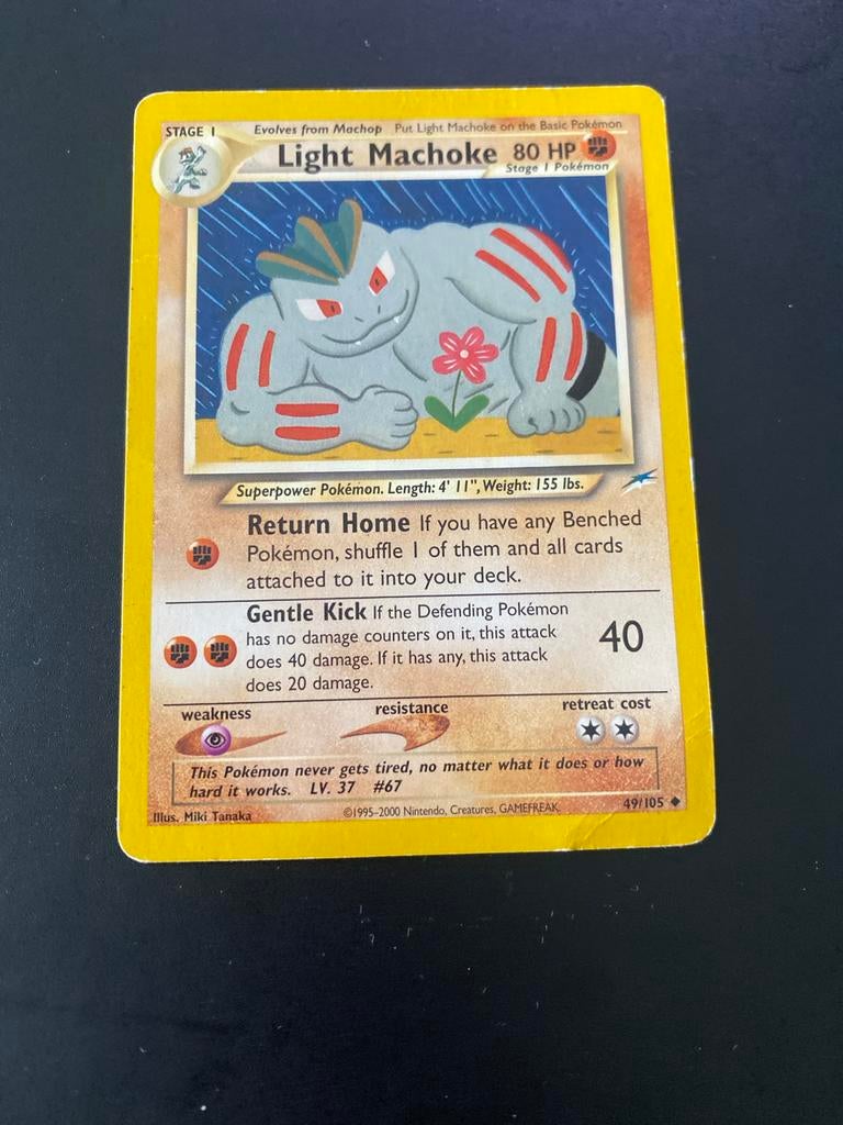 Pokémon Light Machoke - Vintage Kaart, Ophalen, Gebruikt, Losse kaart