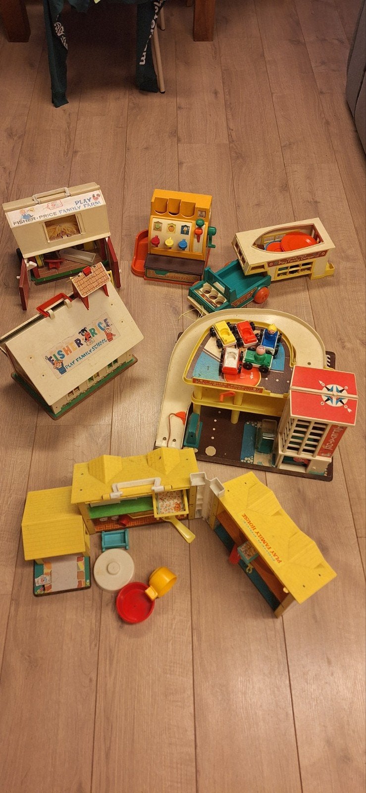 Vintage Fisher-Price Play Family Grote verzameling jaren 70, Ophalen, Gebruikt, Speelset