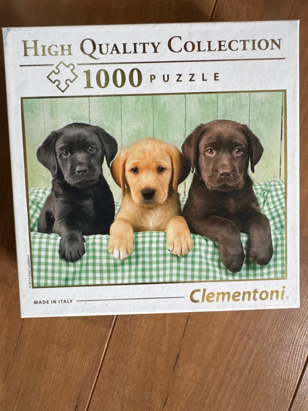 Clementoni 1000 stukjes puzzel: Drie Labrador pups, Ophalen of Verzenden, 500 t/m 1500 stukjes, Zo goed als nieuw, Legpuzzel