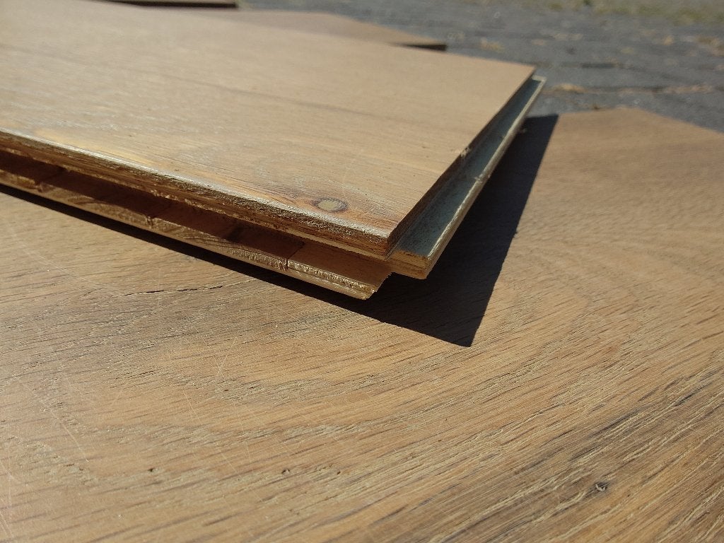 Eiken lamelvloer 33m2 18,9 cm breed, 1,5 cm dik, 4 mm top., Doe-het-zelf en Verbouw, Vloerdelen en Plavuizen, Gebruikt, Vloerdelen of -planken