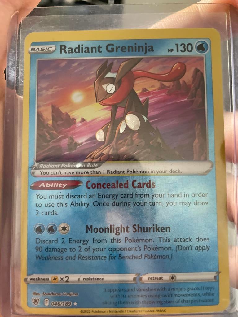 Pokémon Kaart: Radiant Greninja (Foil) - Zo goed als nieuw, Verzenden, Zo goed als nieuw, Losse kaart, Foil