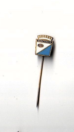 mooie emaille speld machinefabriek STEINECKER, Verzamelen, Speldjes, Pins en Buttons, Ophalen of Verzenden, Overige onderwerpen