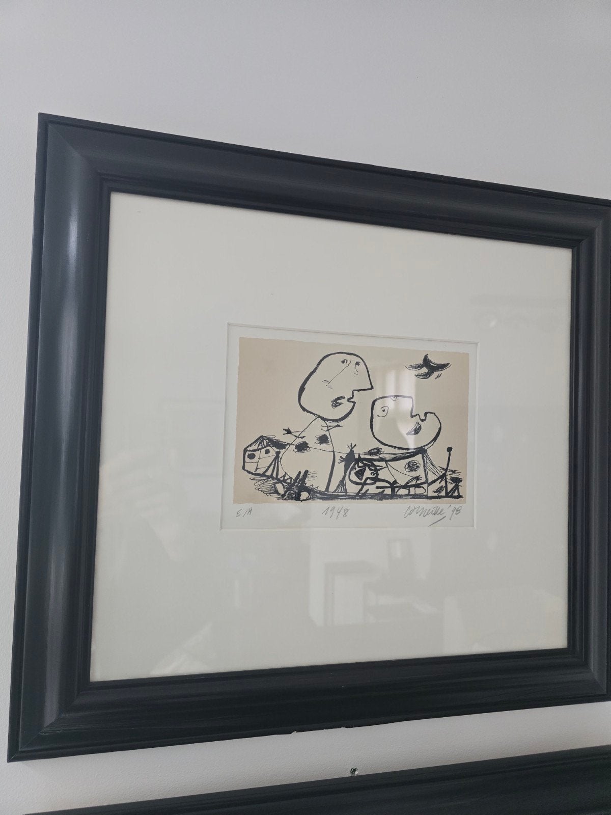 Corneille - '98 - Gesigneerde en ingelijste print, Ophalen of Verzenden, Print, Prent, Gesigneerd