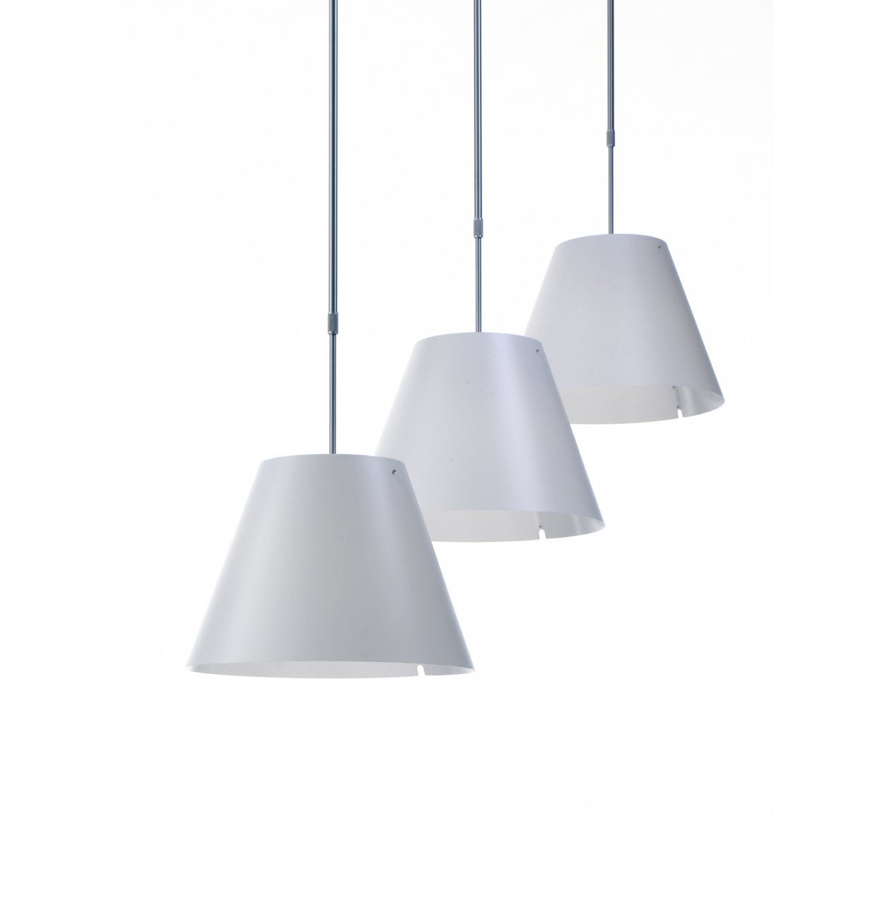 2x Luceplan Hanglampen Verstelbaar - Wit/Metaal, Huis en Inrichting, Ophalen, Gebruikt, Metaal, 75 cm of meer
