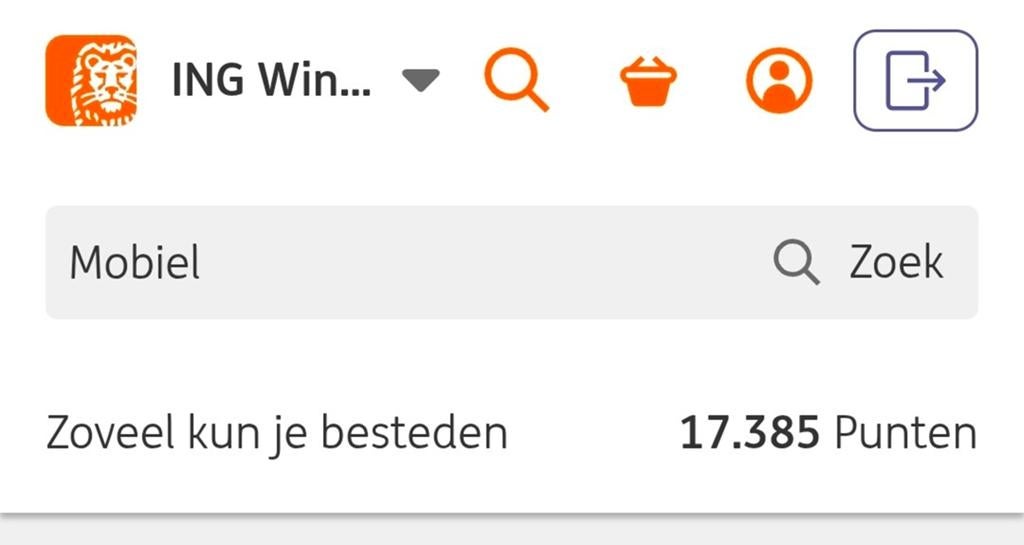ING punten te koop, Tickets en Kaartjes, Kortingen en Cadeaubonnen, Eén persoon, Cadeaubon