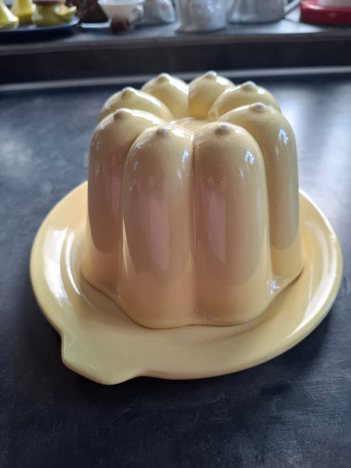 Regina Gouda puddingvorm met schaal, Antiek en Kunst, Ophalen of Verzenden
