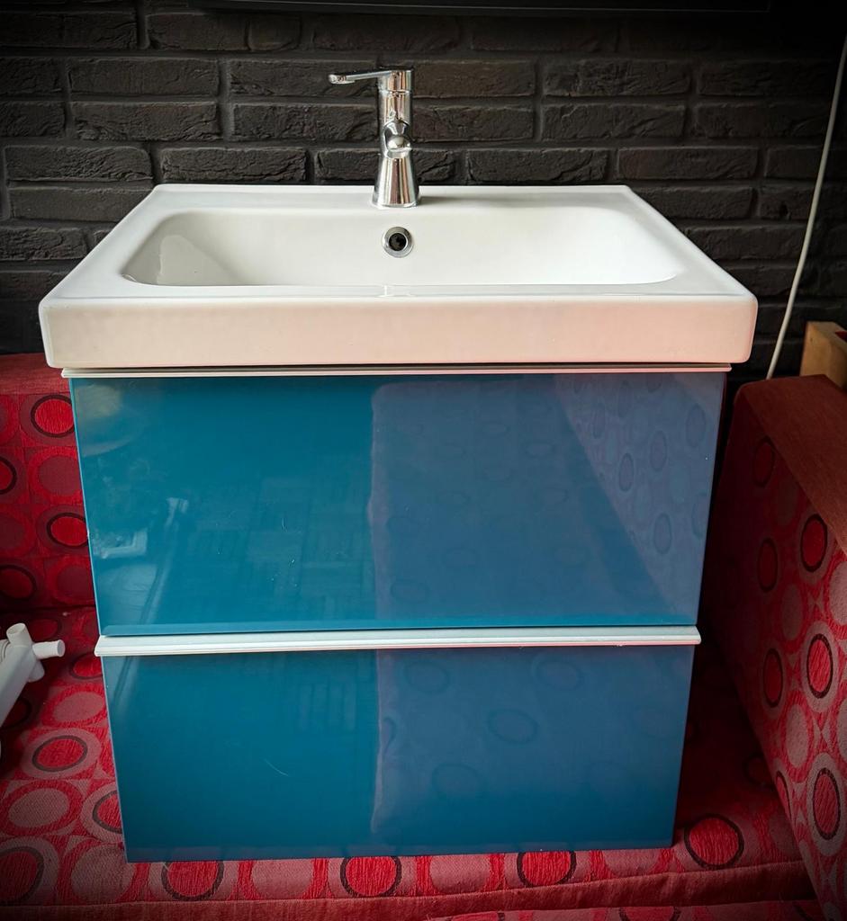 IKEA GODMORGON Wastafelmeubel met wasbak en kraan, Zo goed als nieuw, Minder dan 100 cm, Wasbak of Wastafel, 25 tot 50 cm