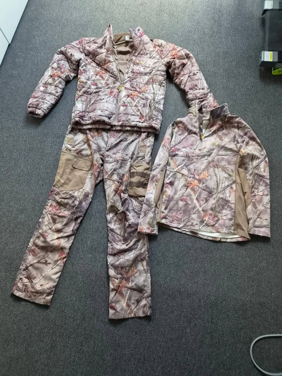 Solognac camouflage jachtkleding set (jas, trui, broek), Ophalen of Verzenden, Zo goed als nieuw