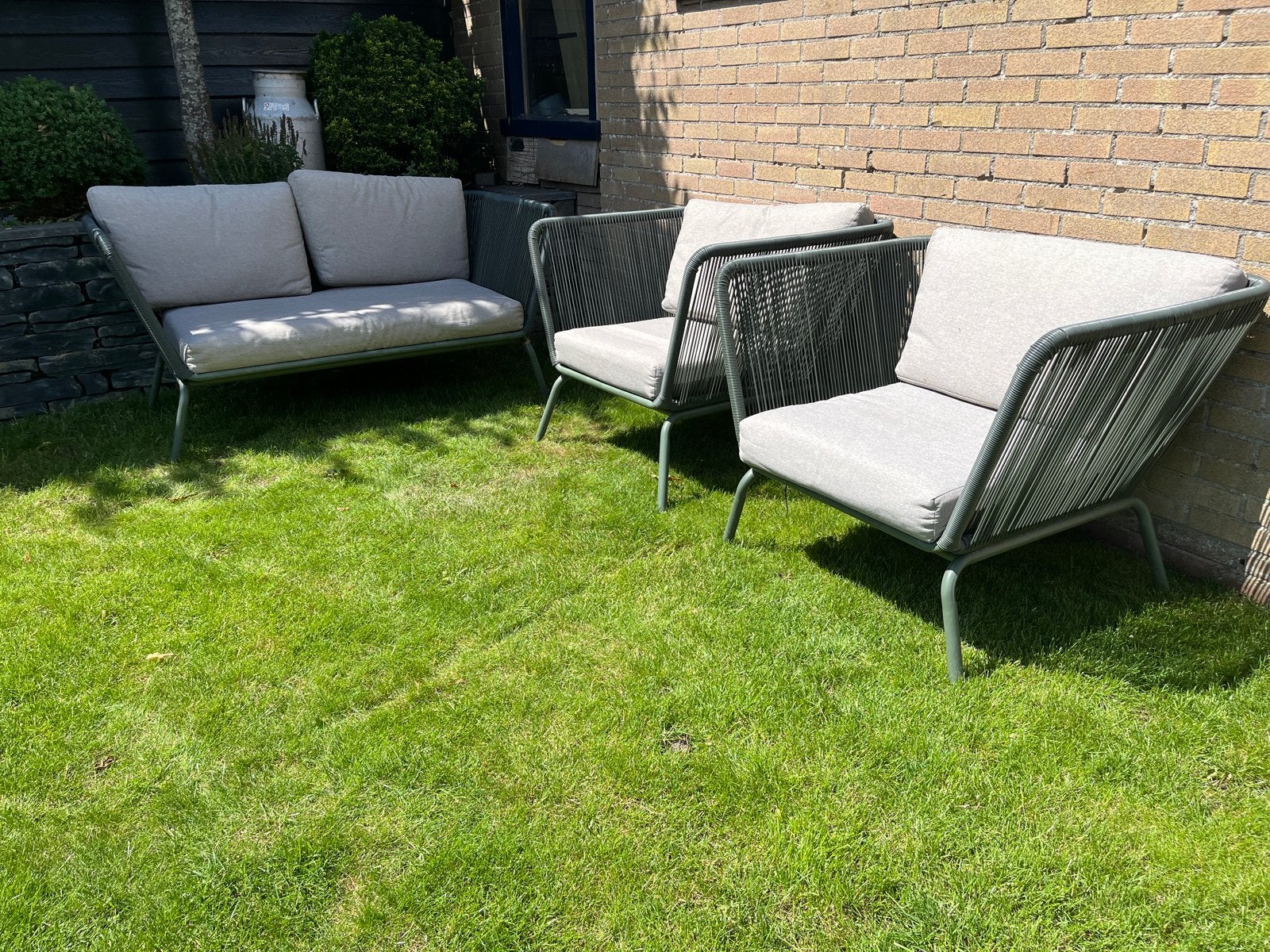 Intratuin Iris Wicker Loungeset: Bank en 2 Stoelen, Ophalen, 4 zitplaatsen, Gebruikt, Loungeset