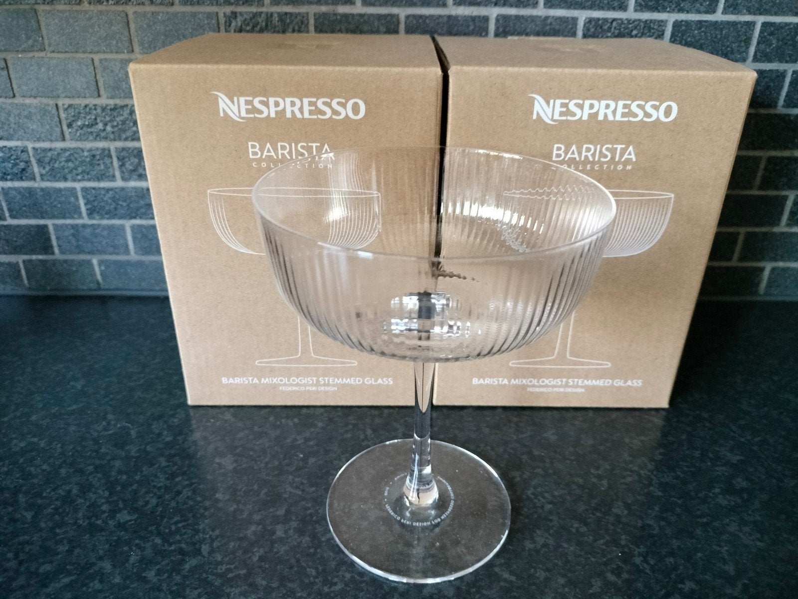 NESPRESSO: 2x BARISTA MIXOLOGIST STEMMED GLASS, Huis en Inrichting, Verzenden, Klassiek, Overige typen, Nieuw