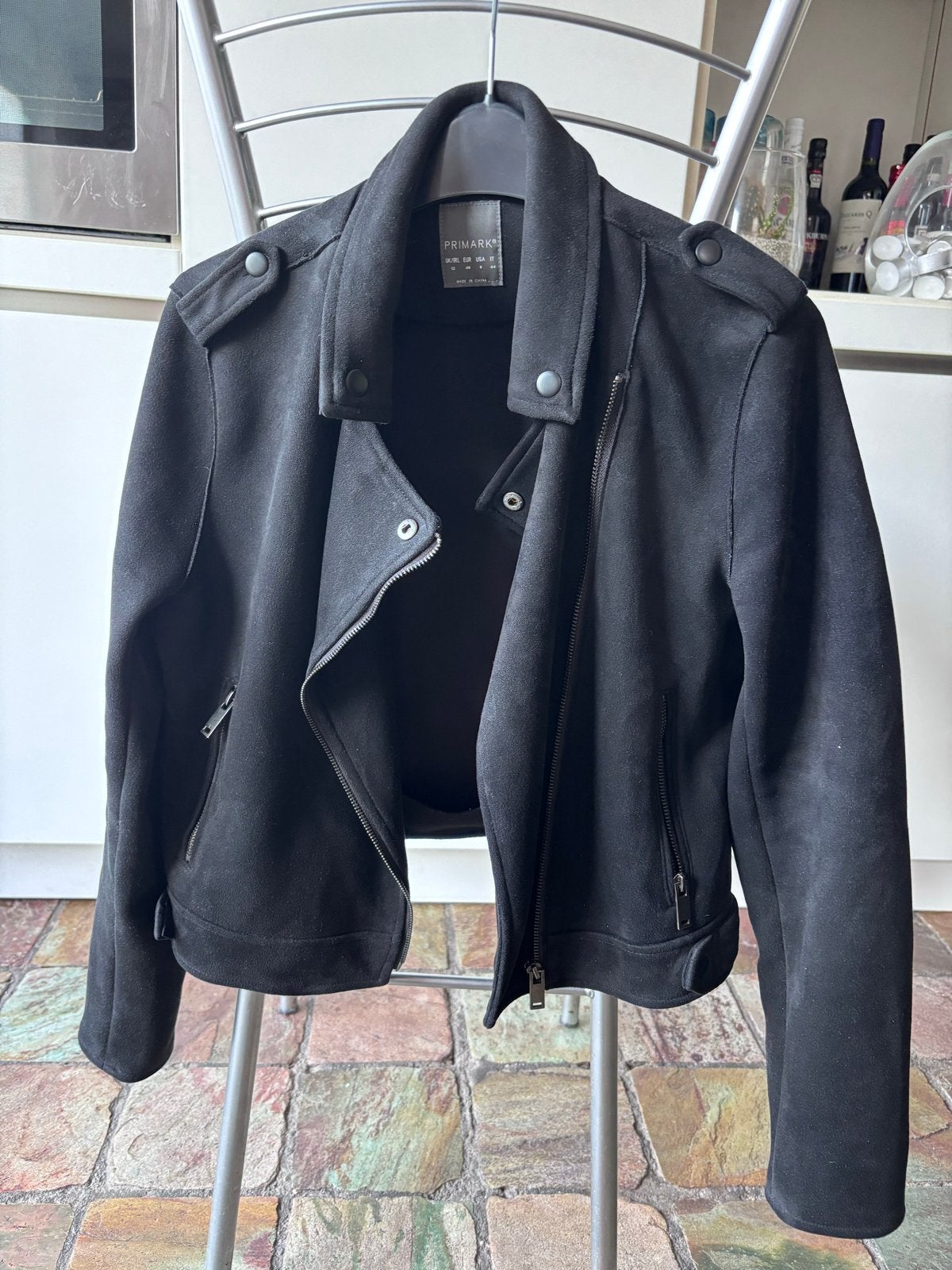 Primark Zwart Suède Look Bikerjack - Maat 40, Ophalen of Verzenden, Zo goed als nieuw, Maat 38/40 (M), Zwart