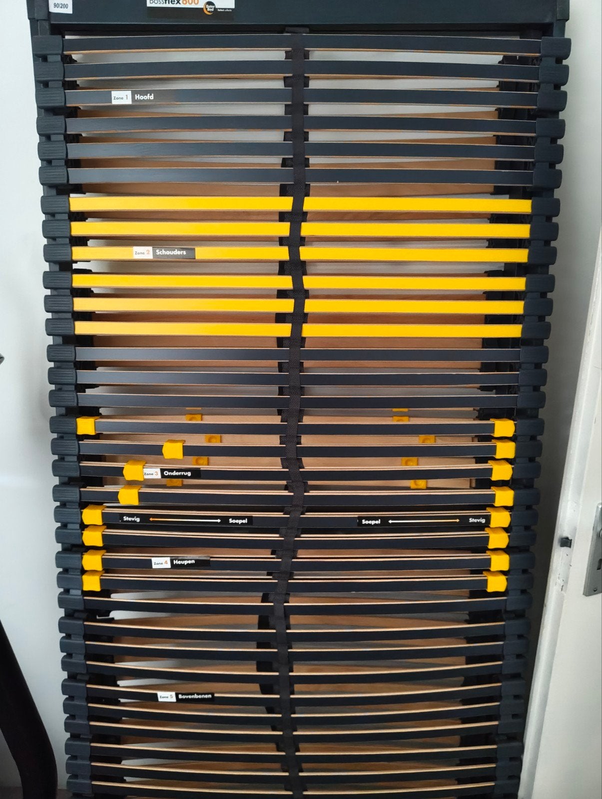 Bossflex 600 lattenbodem 90x200 cm, Ophalen, 90 cm, Eenpersoons, Zo goed als nieuw