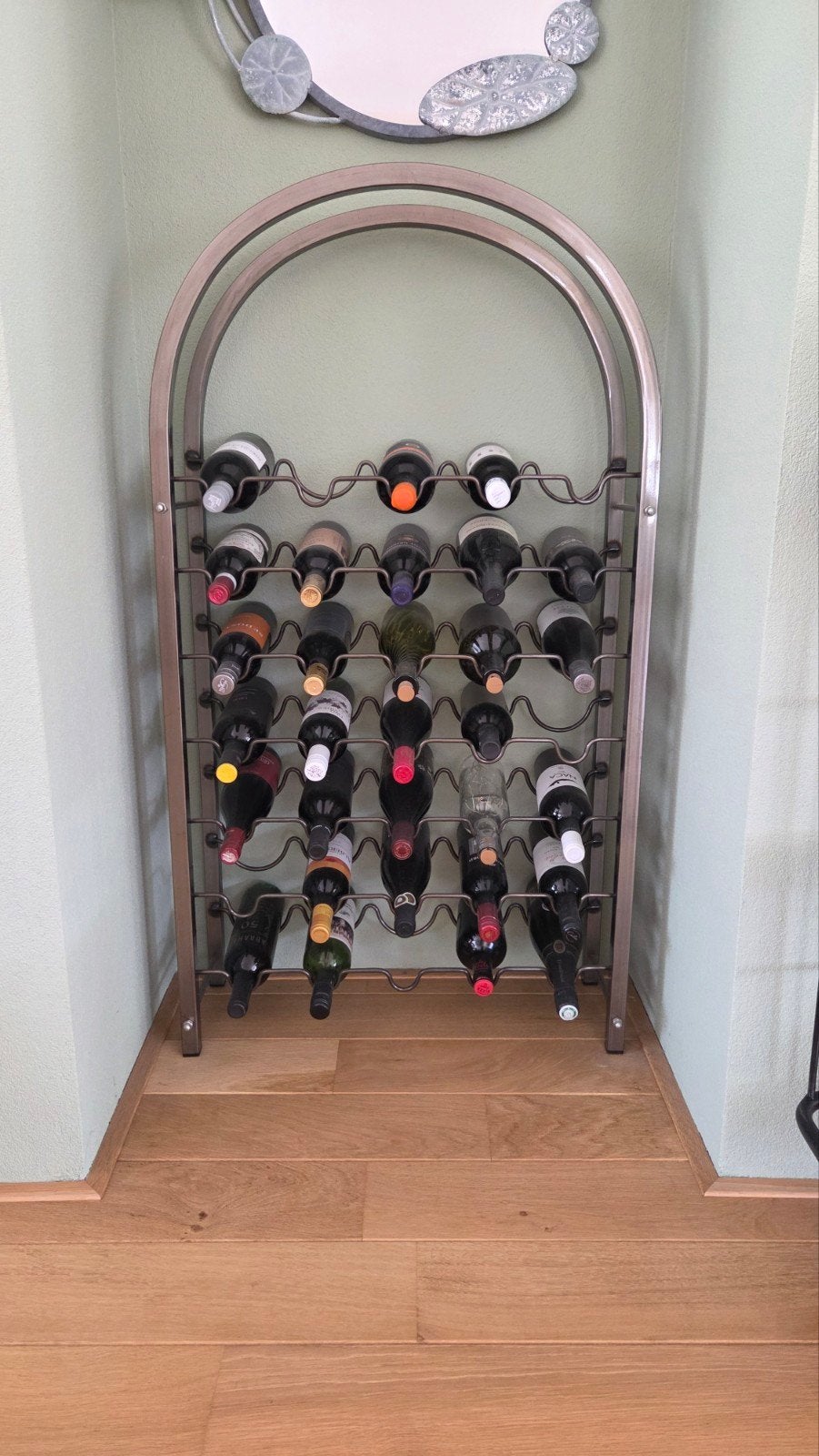 Wijnrek half rond voor 35 flessen (66x22x120 cm), Huis en Inrichting, Woonaccessoires | Wijnrekken, Ophalen, Zo goed als nieuw