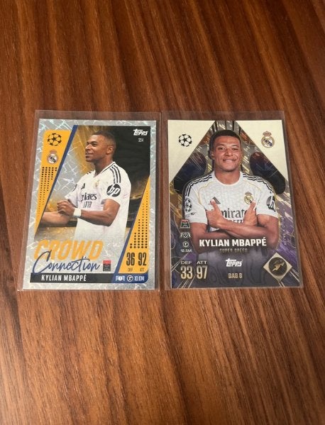 2 x Topps Kylian Mbappe voetbalkaarten, Verzamelen, Verzenden, Zo goed als nieuw, Buitenlandse clubs, Spelerskaart
