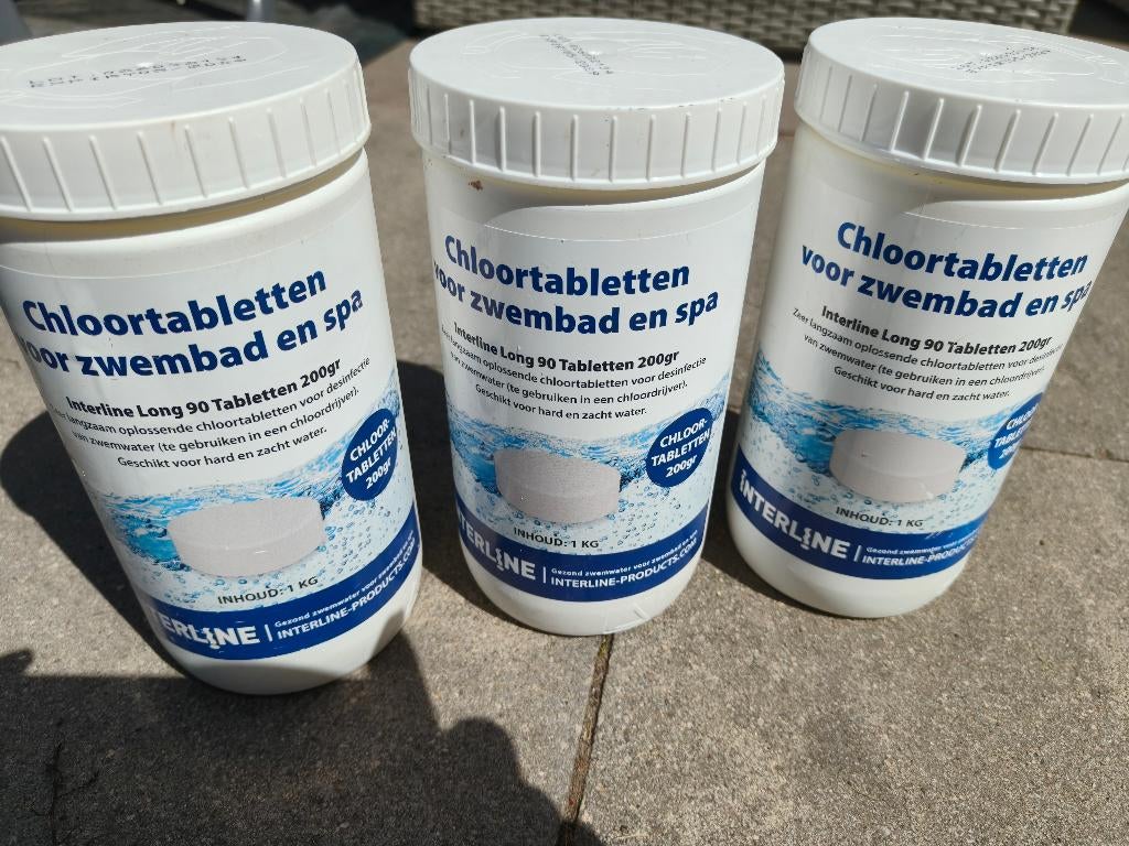 Chloor tabletten interline 1kg 5 tabletten van 200 gr, Ophalen of Verzenden, Nieuw, Reinigingsmiddel