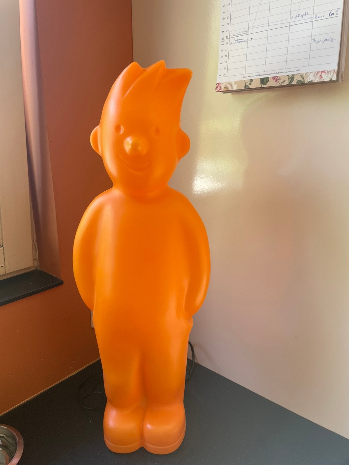 Design lamp kuifje oranje, Ophalen, Oranje, 60 cm, Lamp