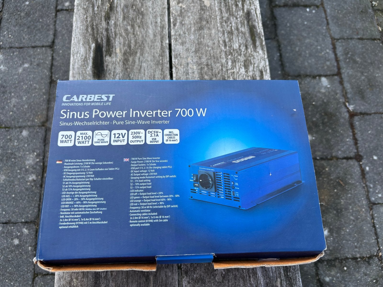 CARBEST Sinus Power Inverter 700W - Nieuw in doos, Ophalen of Verzenden, Nieuw