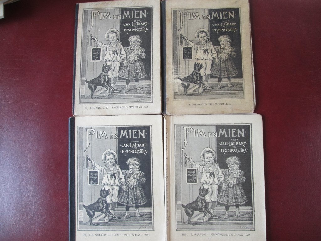 Pim en Mien, 4 stukjes, door Jan Ligthart en H. Scheepstra, Ophalen of Verzenden, Gelezen, Overige niveaus, Nederlands