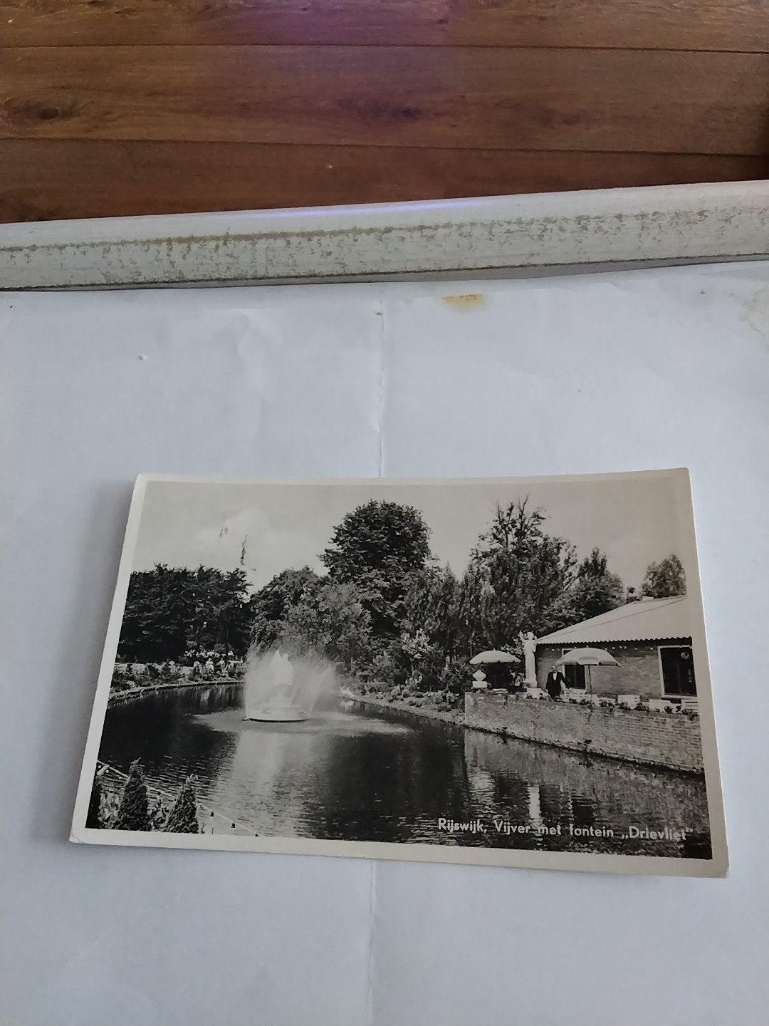 Oude ansichtkaart Rijswijk, Vijver met fontein, Drievliet, Ophalen of Verzenden, 1940 tot 1960, Gelopen, Zuid-Holland