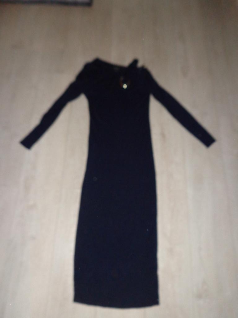donkerblauwe lange jurk van Lost Ink, maat S, Blauw, Ophalen of Verzenden, Zo goed als nieuw, Maat 36 (S)