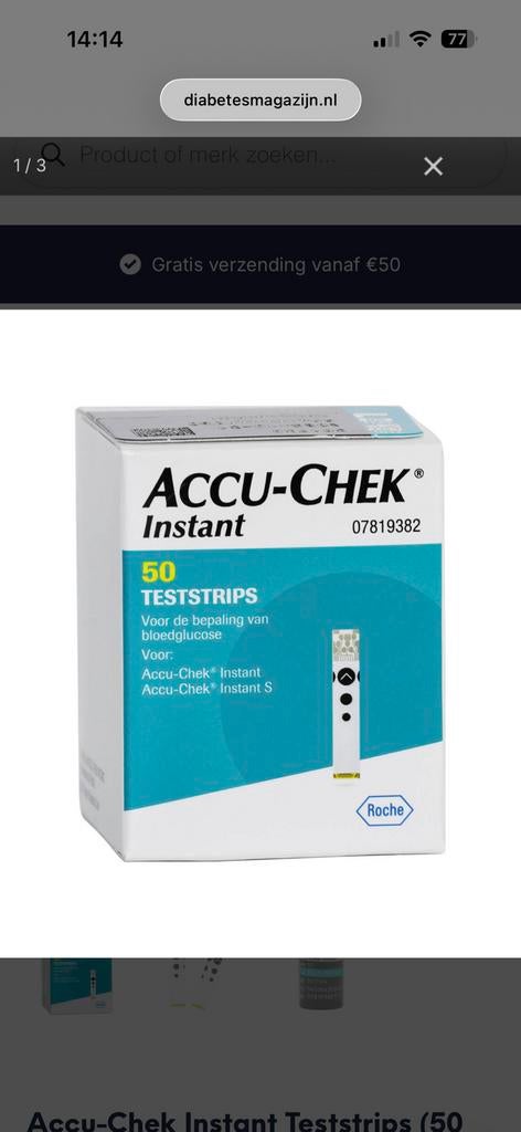 Accu check instant, Diversen, Verpleegmiddelen, Ophalen of Verzenden, Nieuw