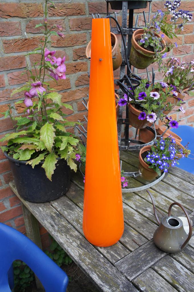 Murano Artimeta vintage oranje jaren 60 retro hanglamp, Huis en Inrichting, Lampen | Hanglampen, Gebruikt, 50 tot 75 cm, Vintage