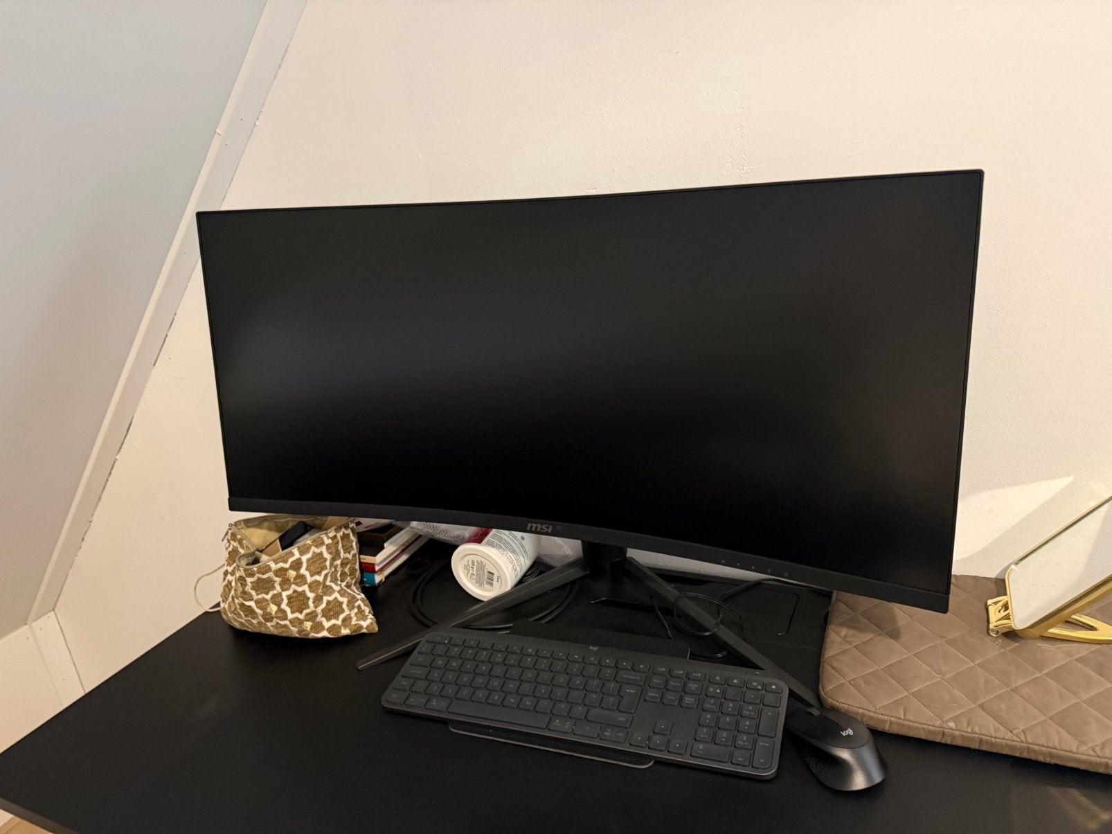 MSI 34 inch curved monitor + Logitech set | SPLINTERNIEUW!, IPS, Curved, Ophalen of Verzenden, Zo goed als nieuw