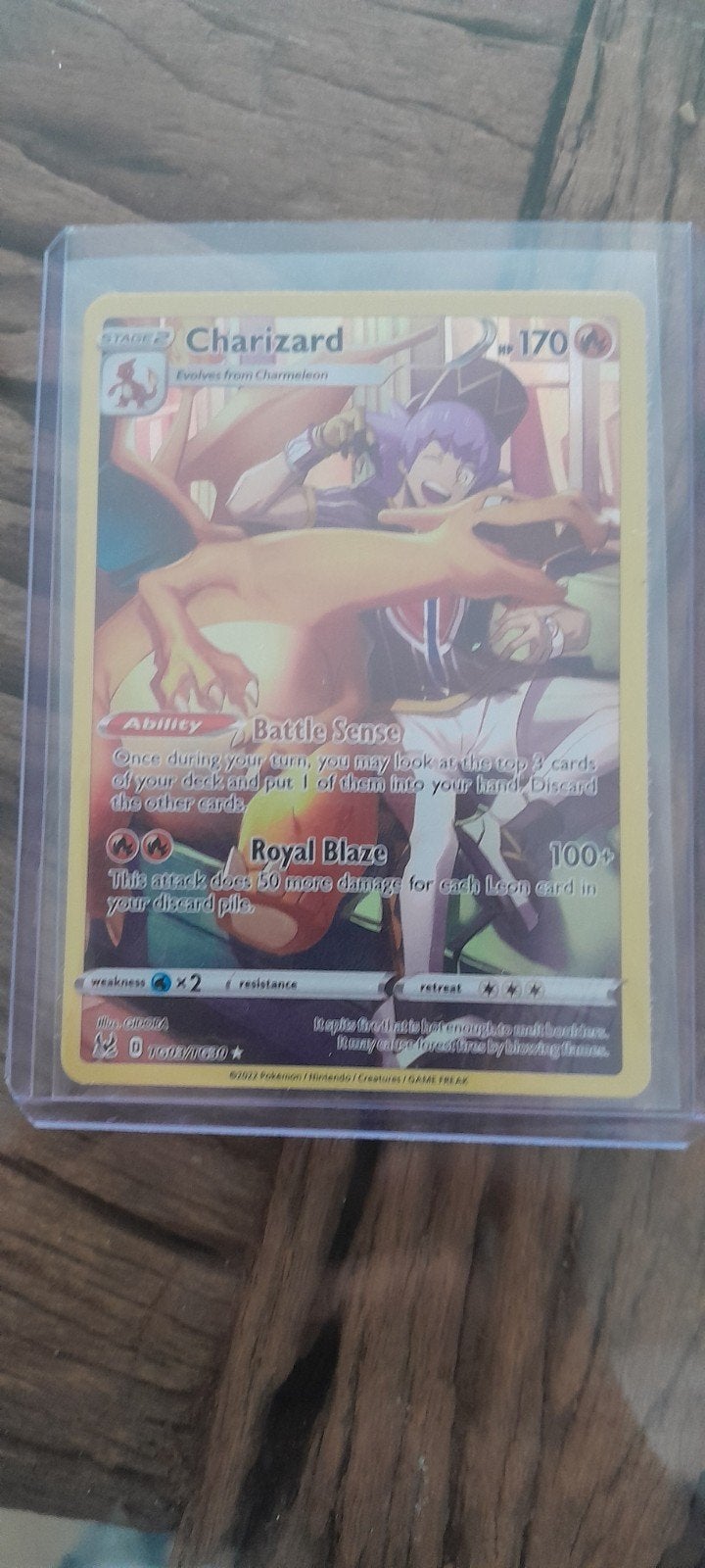 Charizard Pokémon Kaart - Battle Sense Royal Blaze, Ophalen of Verzenden, Zo goed als nieuw, Losse kaart